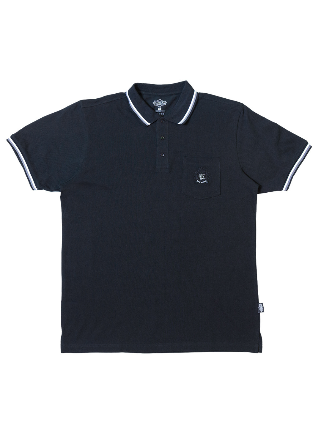 Navy tipped piqué polo shirt